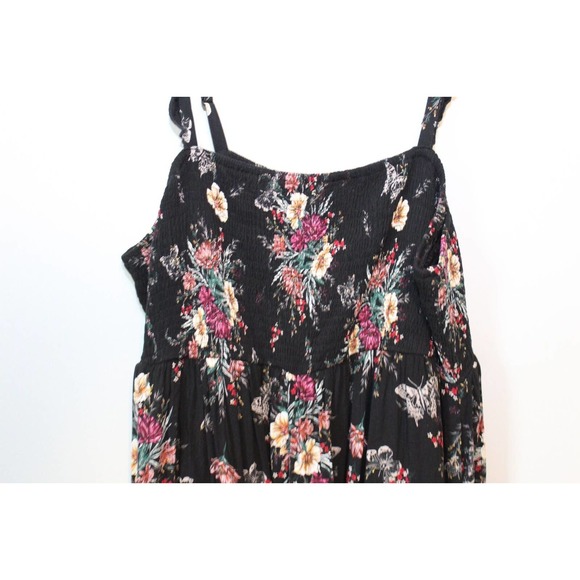 Torrid Floral Butterfly Midi Challis Smocked Tiered Dress Plus Size 4 4X H14068 - Picture 4 of 16
